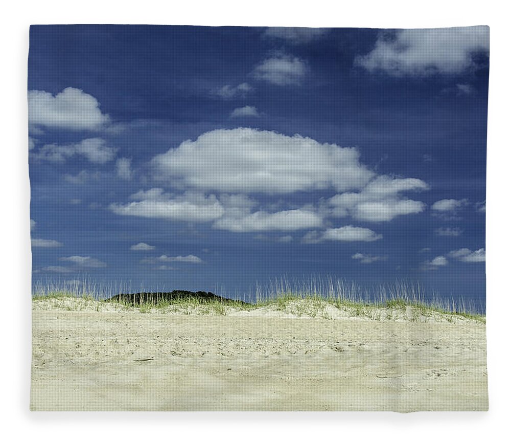 Sea Fleece Blanket featuring the photograph Sand Grass and Sky by WAZgriffin Digital