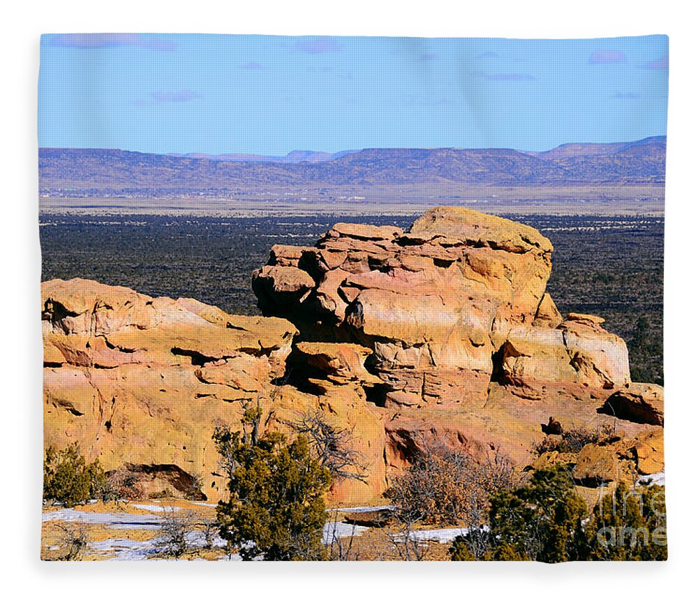 Southwest Landscape Fleece Blanket featuring the photograph Sandstone bluff by Robert WK Clark