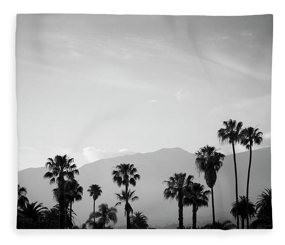 Sunset Fleece Blanket featuring the photograph Santa Barbara I BW by David Gordon
