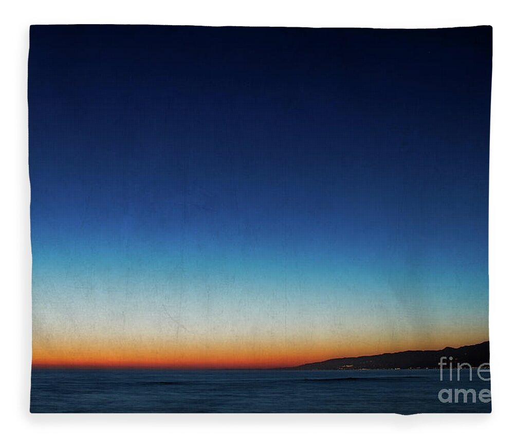 Santa Monica Fleece Blanket featuring the photograph Santa Monica Sunset 1 by Doug Sturgess