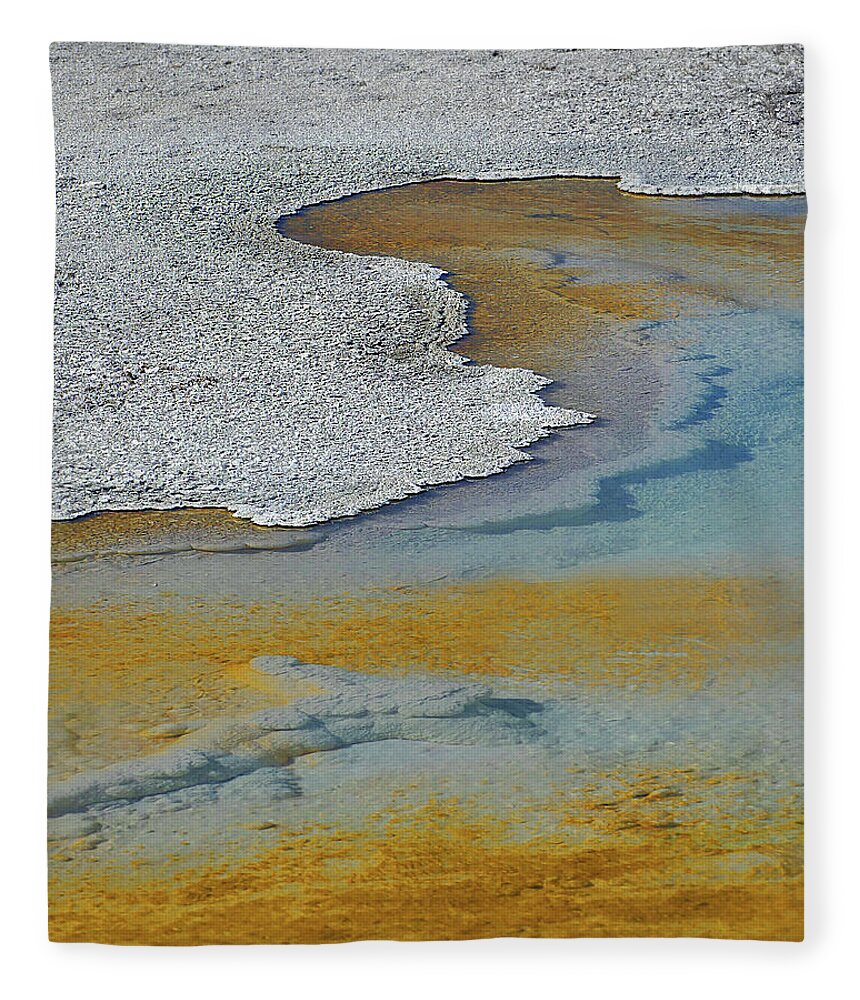 Geyser Fleece Blanket featuring the photograph Sapphire Spring, Biscuit Basin 10a by JustJeffAz Photography