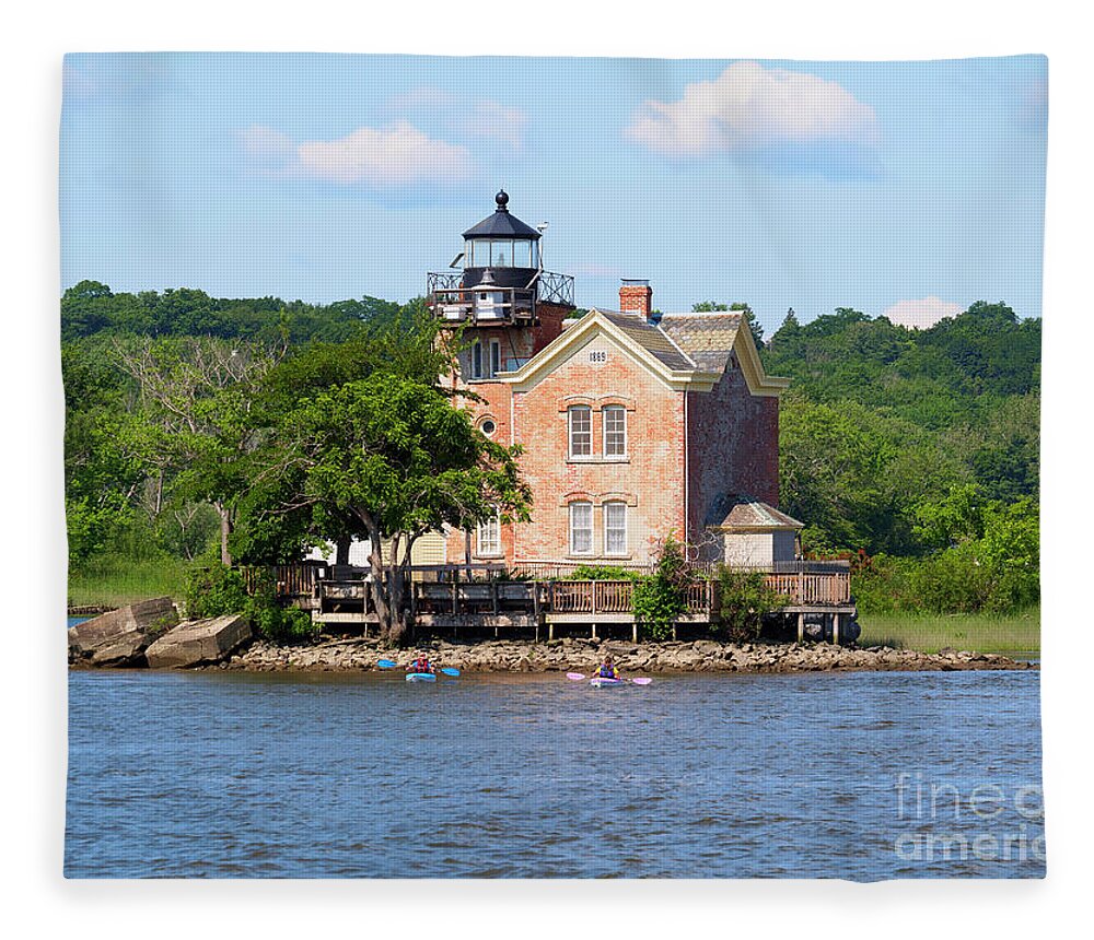 Saugerties Lighthouse Fleece Blanket featuring the photograph Saugerties Lighthouse on the Hudson River New York by Louise Heusinkveld