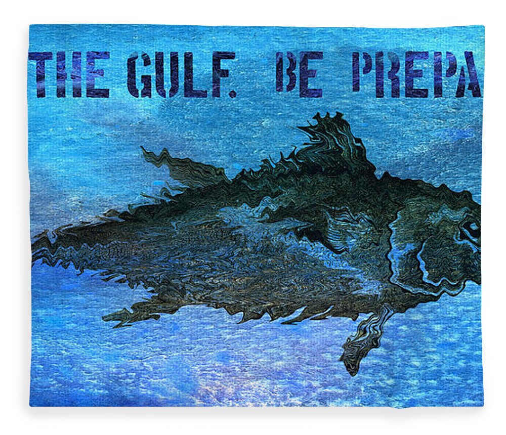 Save The Gulf Of Mexico Fleece Blanket featuring the mixed media Save the Gulf America 2 by Paul Gaj