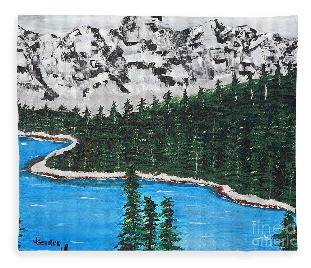 Landscape Fleece Blanket featuring the painting Scenic View by Jimmy Clark