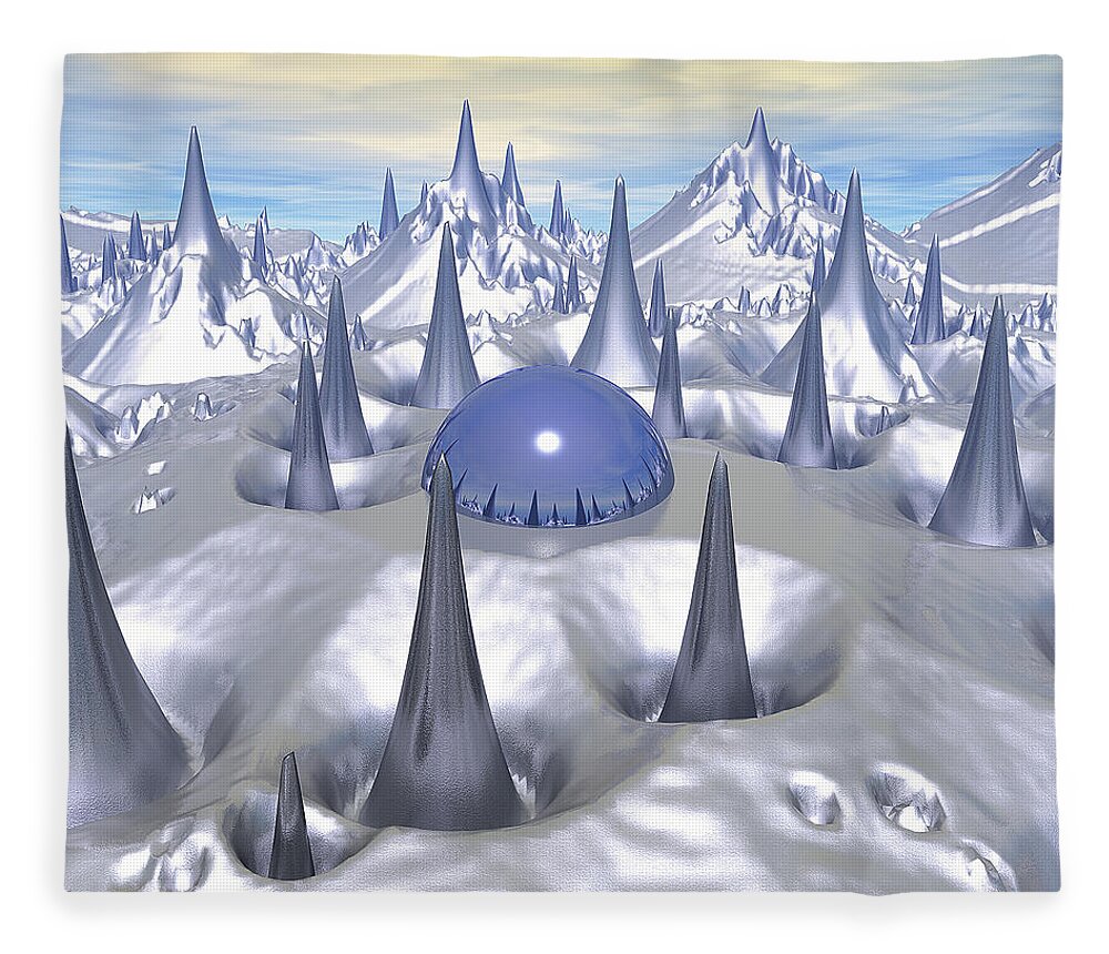 Sci Fi Fleece Blanket featuring the digital art Science Fiction Landscape by Phil Perkins