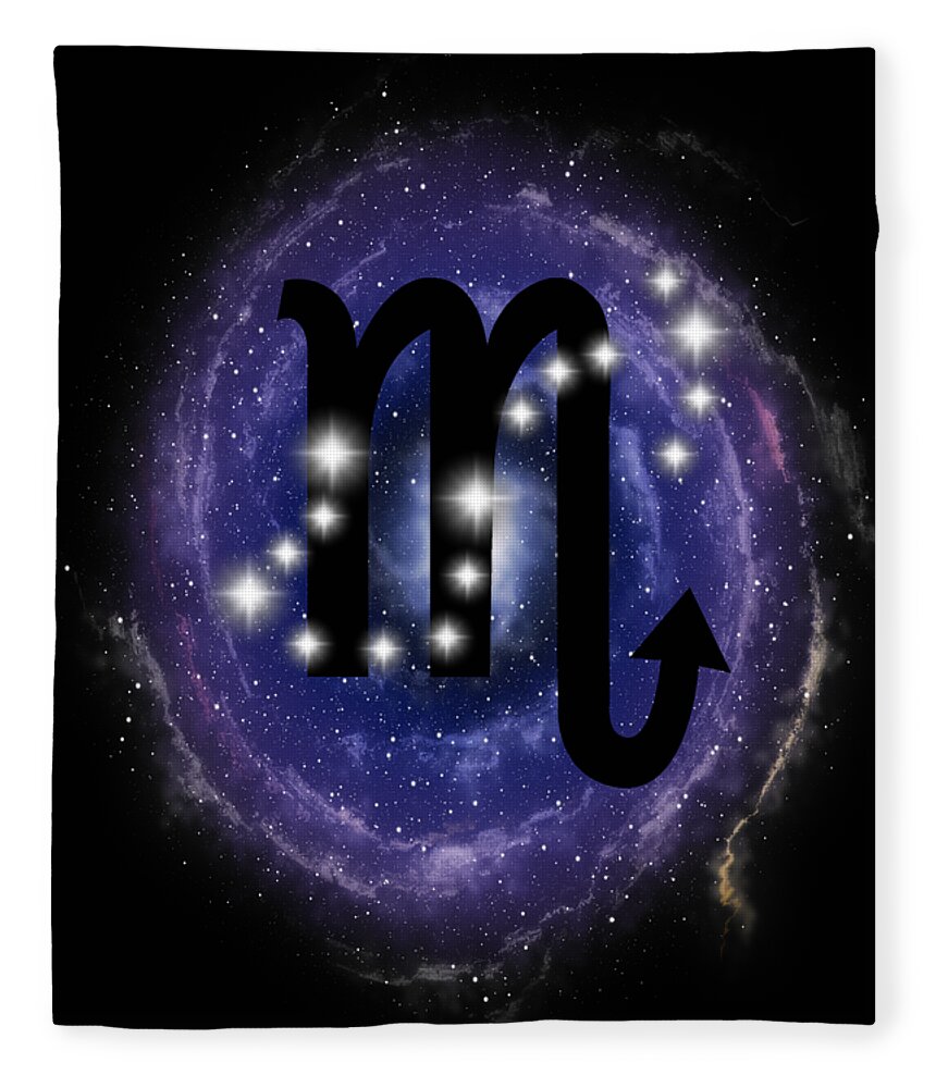 Scorpio Fleece Blanket featuring the digital art Scorpio Zodiac Sign Stars Constellation by Garaga Designs