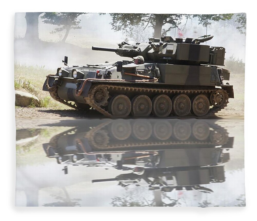 Tanks Fleece Blanket featuring the photograph Scorpion reflection by Christopher Rowlands