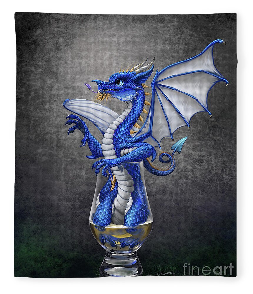 Scotch Fleece Blanket featuring the digital art Scotch Dragon by Stanley Morrison