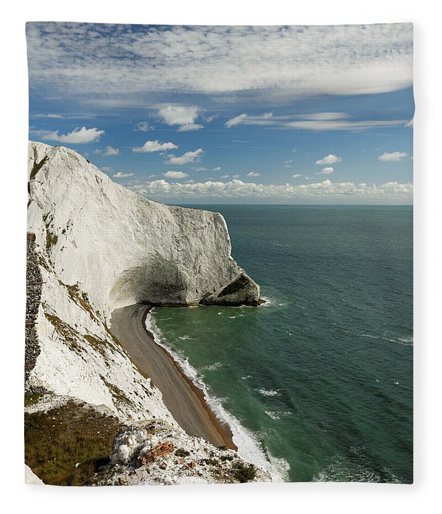 Britain Fleece Blanket featuring the photograph Scratchell's Bay - Isle of Wight by Rod Johnson