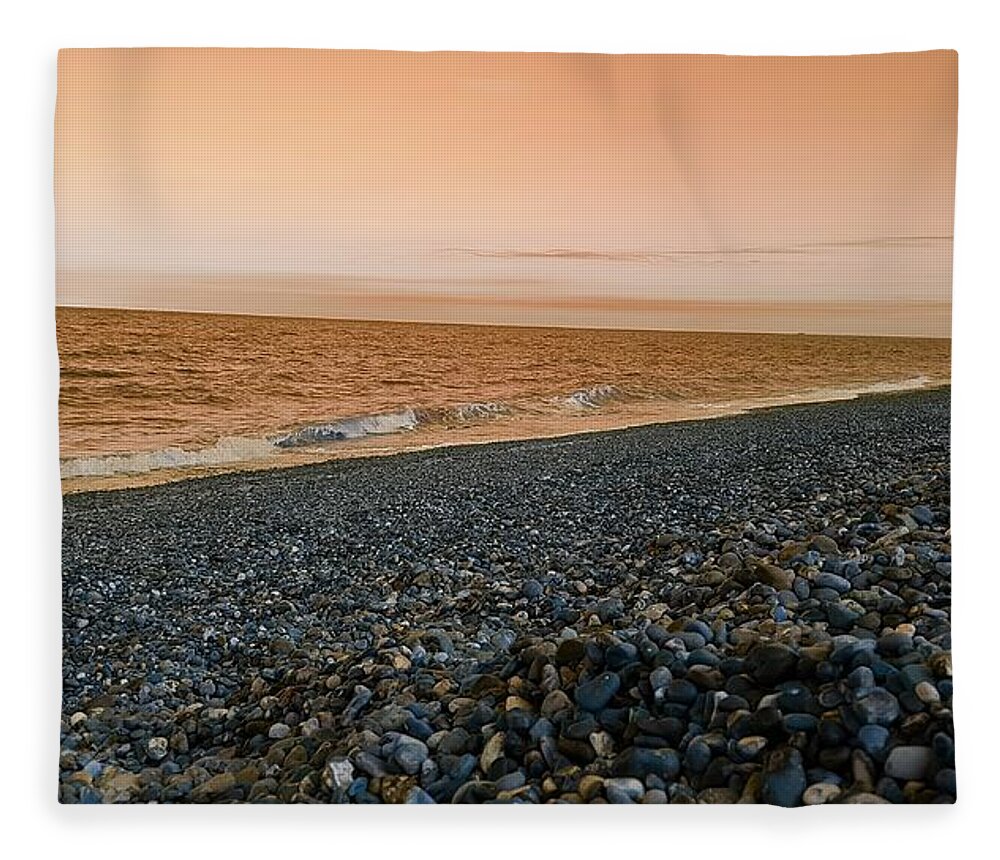 Beach Fleece Blanket featuring the photograph Sea Escape In Amber by Rowena Tutty