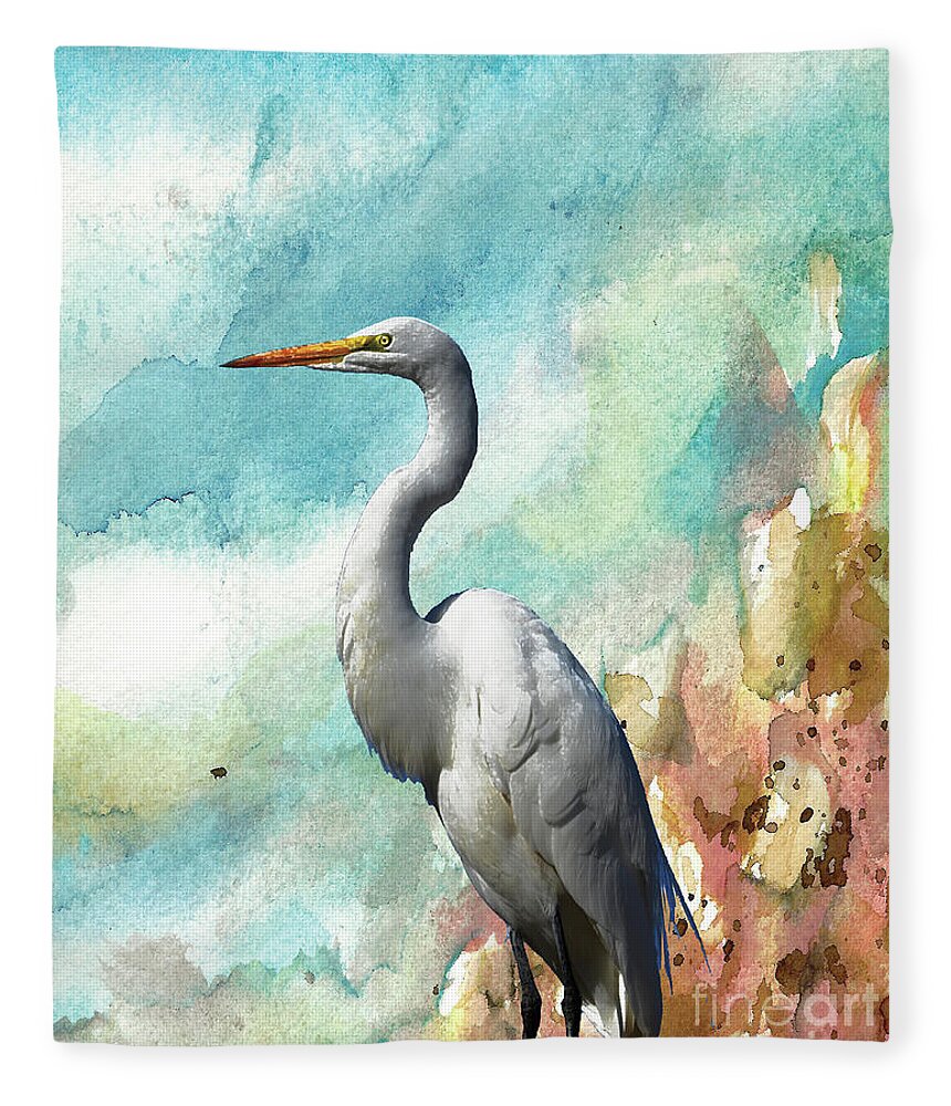 #creativemother Fleece Blanket featuring the painting Sea Looker by Francelle Theriot