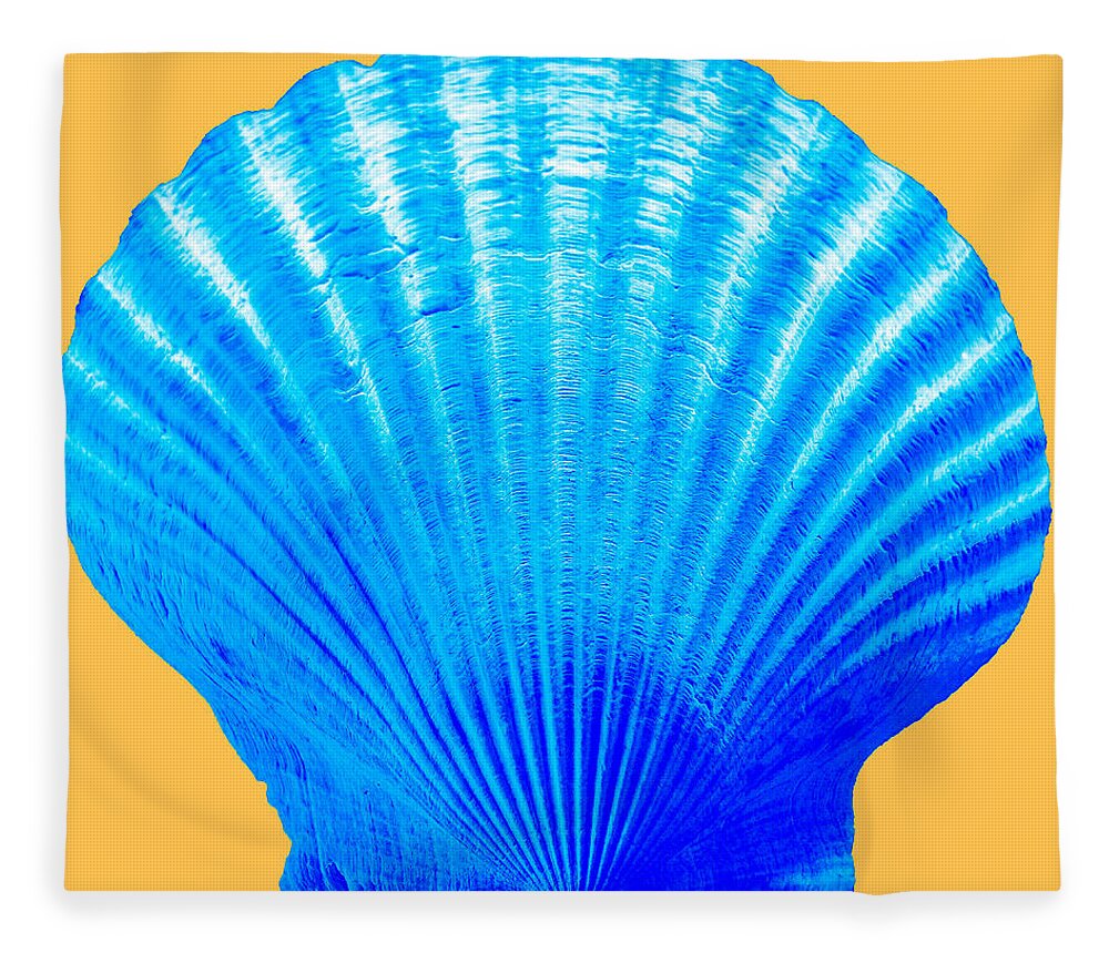 Sea Fleece Blanket featuring the photograph Sea Shell blue and gold by WAZgriffin Digital