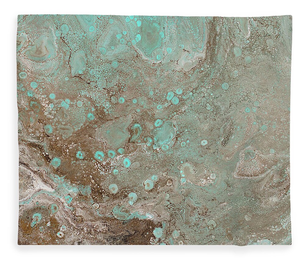 Ocean Fleece Blanket featuring the painting SeaGlass by Tamara Nelson