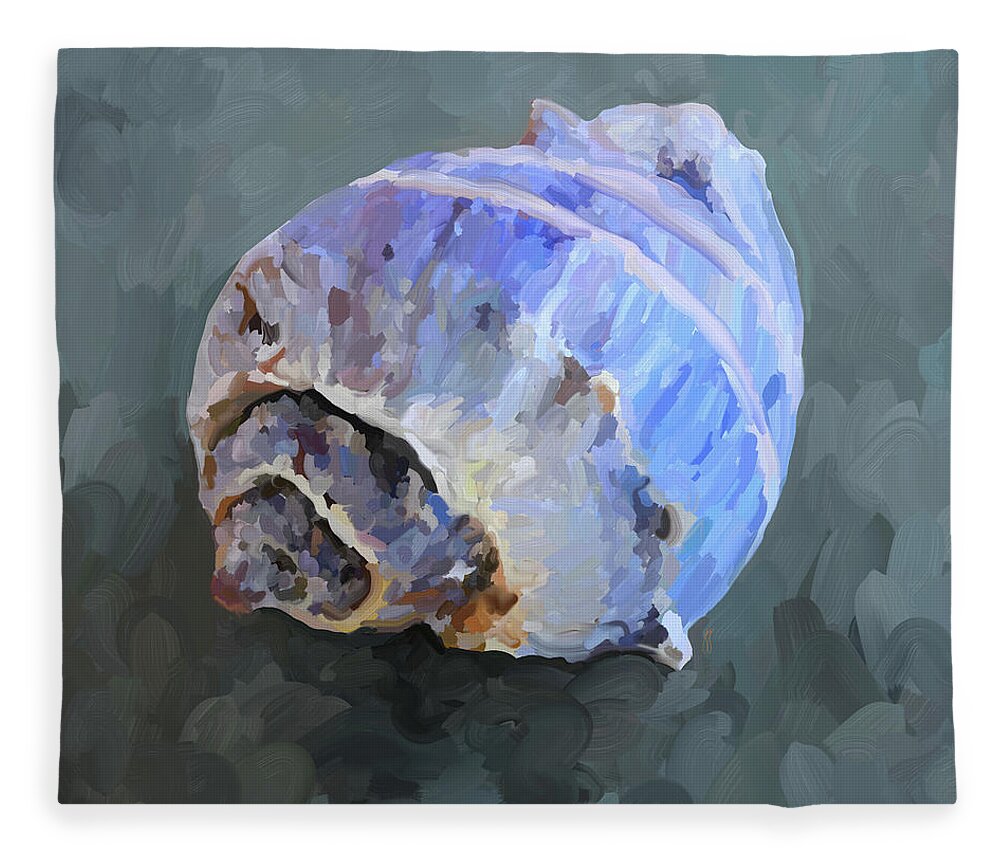 Sea Shell Fleece Blanket featuring the painting SeaShell III by Jai Johnson