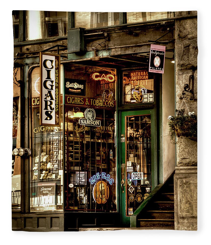 Seattle Cigar Shop Ii Fleece Blanket featuring the photograph Seattle Cigar Shop II by David Patterson