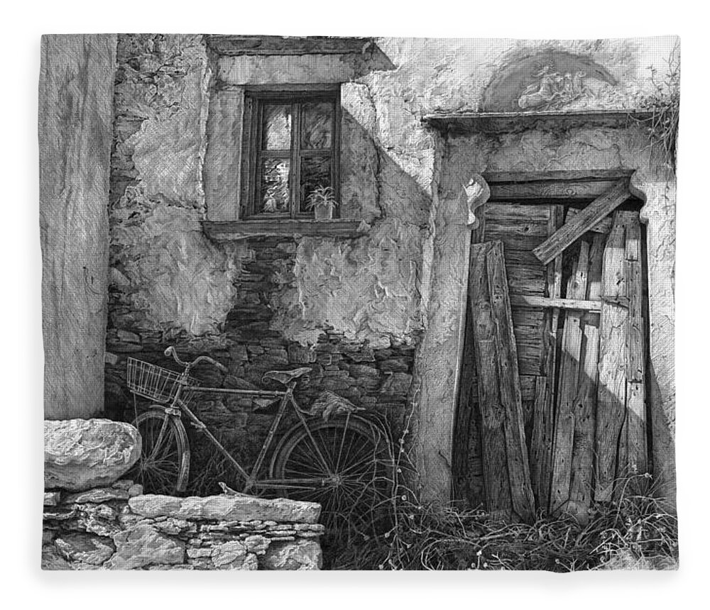 Drawing Fleece Blanket featuring the photograph Secret of the Closed Doors 2 by Sergey Gusarin