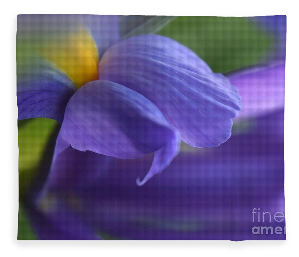 Iris Fleece Blanket featuring the photograph Secrets of Iris by Debra Banks
