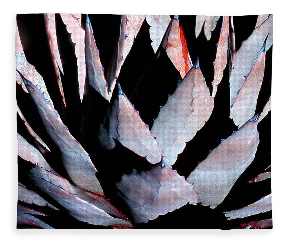 Sedona Fleece Blanket featuring the pyrography Sedona Century Cactus by Joe Hoover