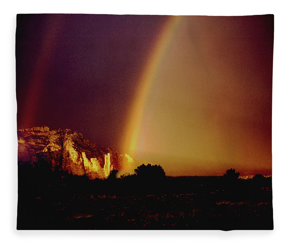 Joe Hoover Fleece Blanket featuring the photograph Sedona Rainbows by Joe Hoover