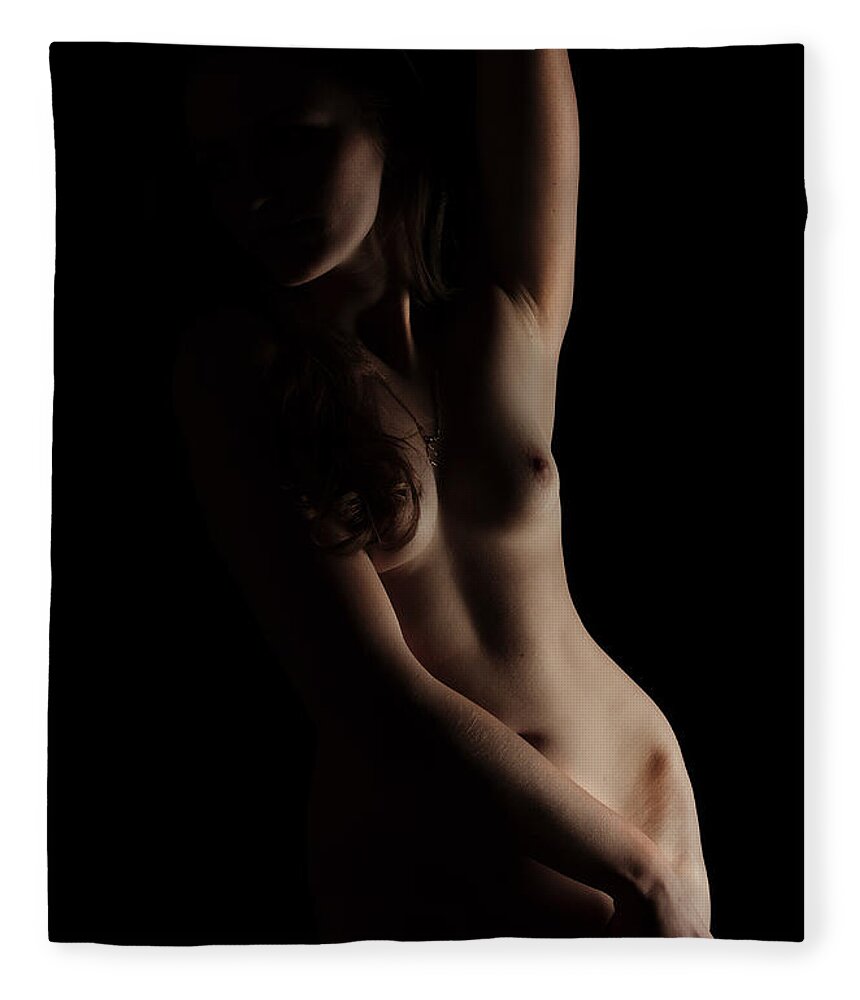 Nude Fleece Blanket featuring the photograph Sense of Body by Vitaly Vakhrushev