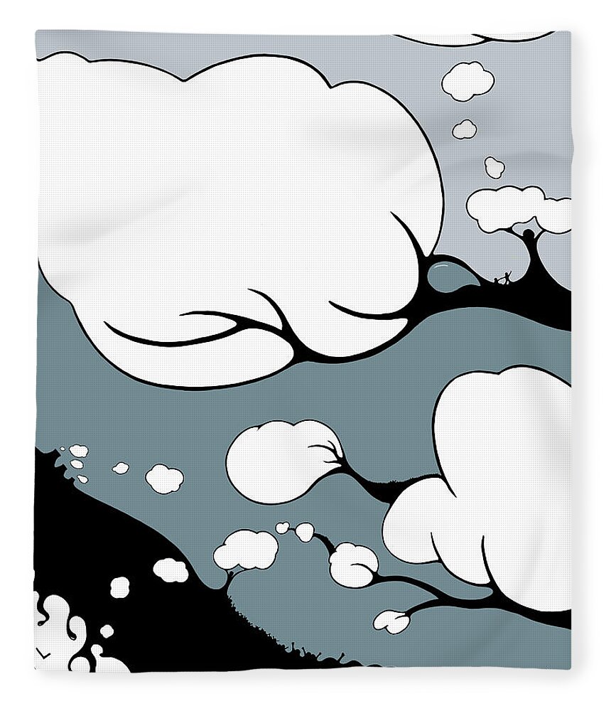 Climate Change Fleece Blanket featuring the drawing Serenity by Craig Tilley