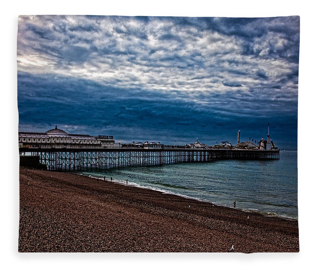 Brighton Pier Fleece Blanket featuring the photograph Seven AM on Brighton Seafront by Chris Lord