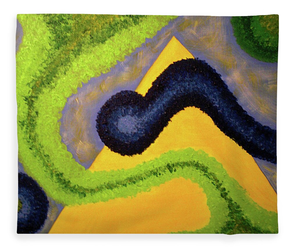 Abstract Fleece Blanket featuring the painting Shapes and Movement by Nancy Sisco