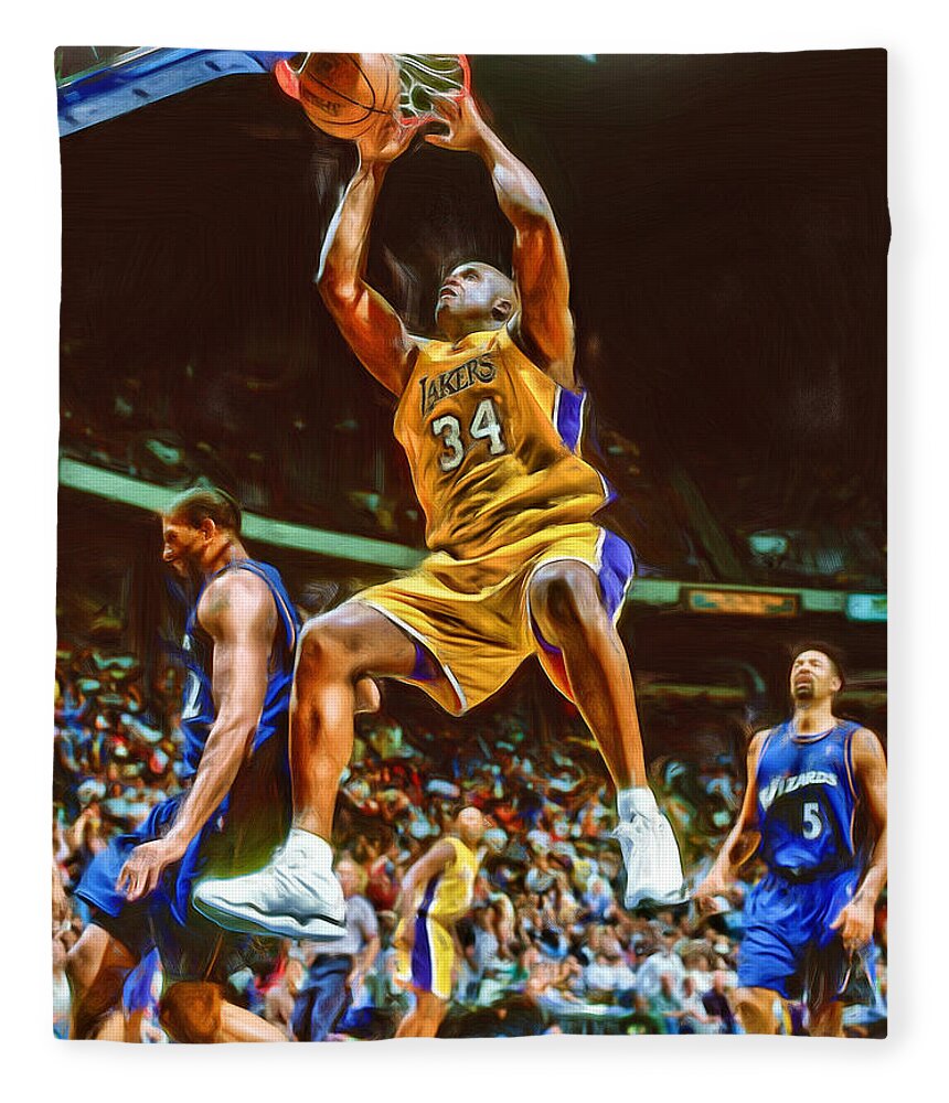 Download Shaquille O'Neal Ignites the Court in Fiery Digital Art