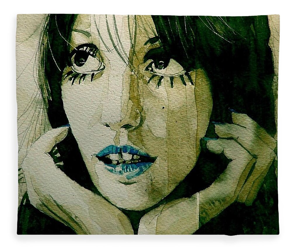 Shelley Duval Fleece Blanket featuring the painting Shelley Duvall by Paul Lovering