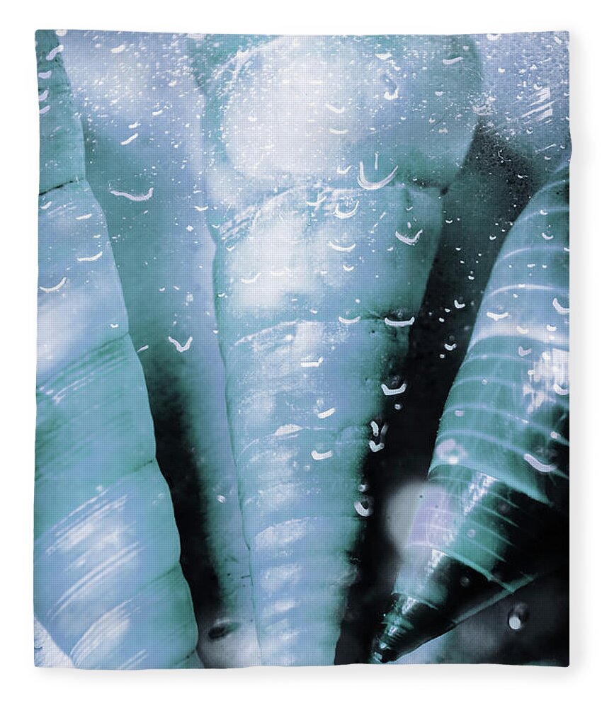 Bathroom Fleece Blanket featuring the photograph Shells and ocean spray by Jorgo Photography