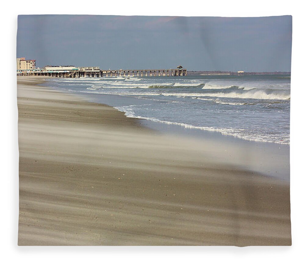 Cocoa Beach Fleece Blanket featuring the photograph Shifting Sands by Kristin Elmquist