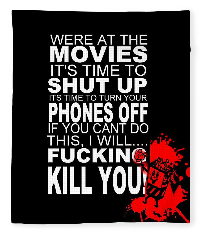 Ryan Fleece Blanket featuring the digital art Shut Up At The Movies by Ryan Almighty