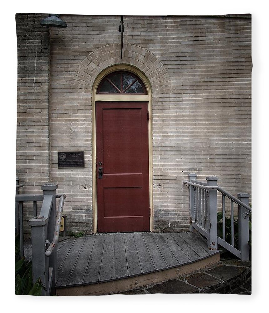 Side Fleece Blanket featuring the photograph Side Porch and Door by Buck Buchanan