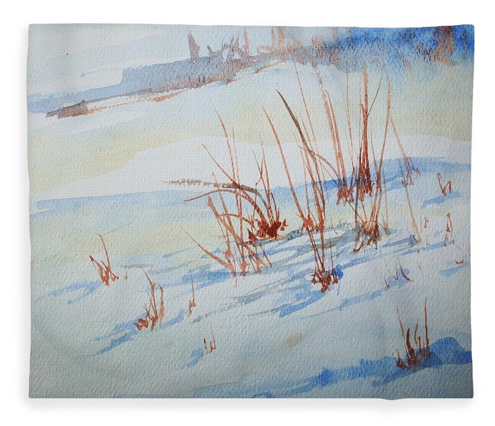 Landscape Paintings Fleece Blanket featuring the painting Simple Sketch by Julie Lueders 