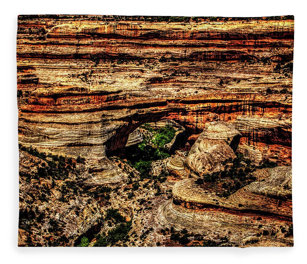 Utah Fleece Blanket featuring the photograph Sipapu Bridge No. 2 by Roger Passman