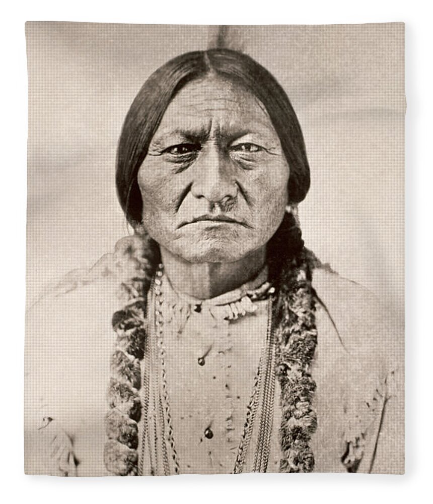 Sitting Bull Fleece Blanket featuring the photograph Sitting Bull by David Frances Barry