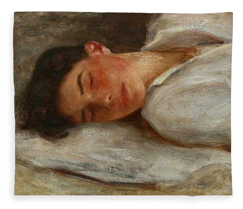 Sketch Fleece Blanket featuring the painting Sketch for Summer Dreams by Henry Scott Tuke