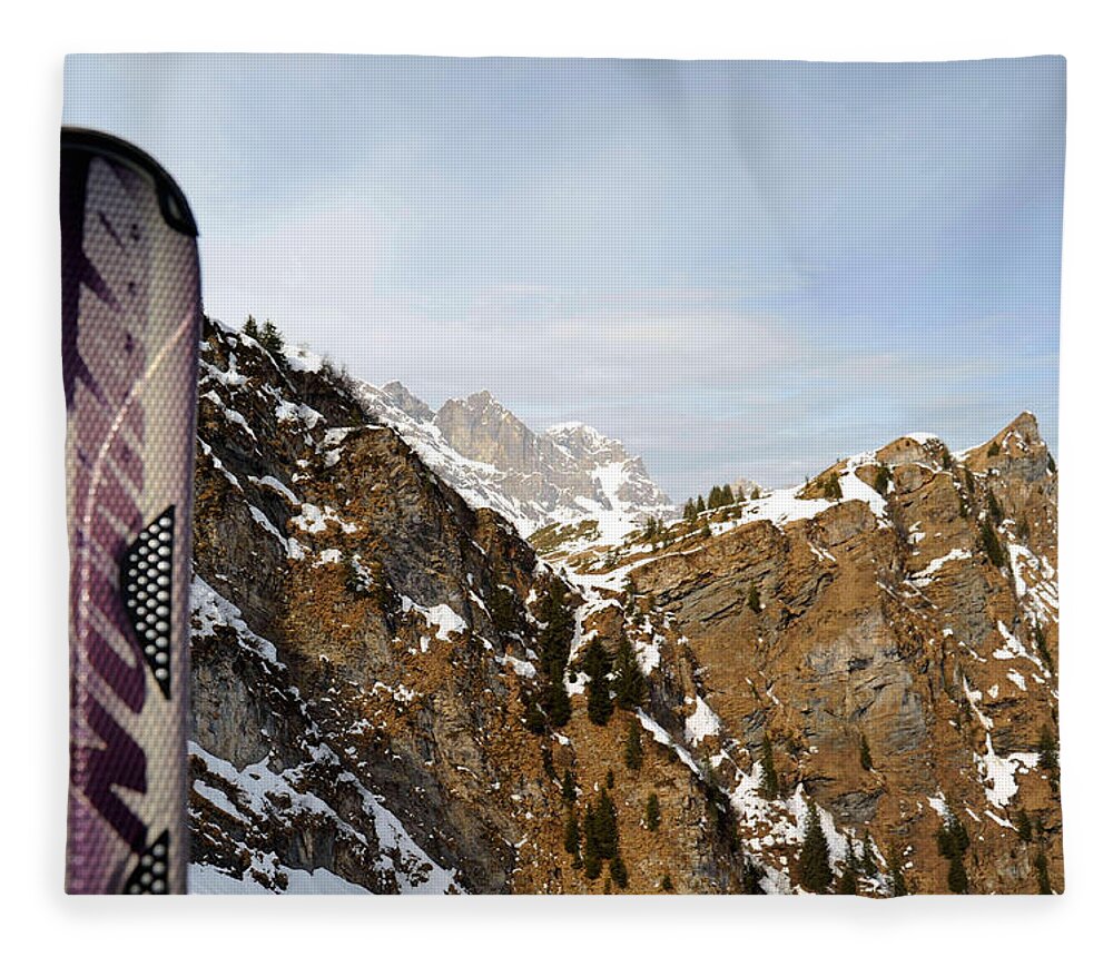 Photograph Fleece Blanket featuring the photograph Skiing Swiss Alps by Richard Gehlbach