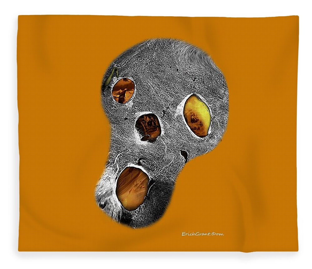 Texas Fleece Blanket featuring the photograph Skull Burn by Erich Grant