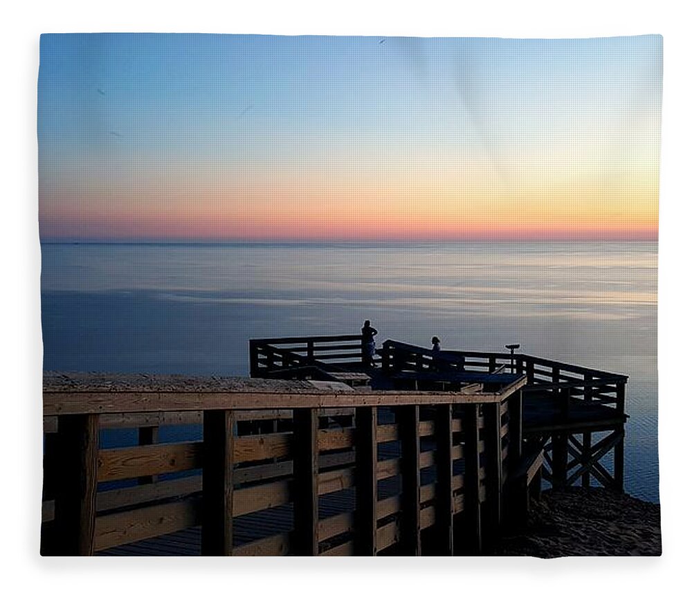 Overlook Fleece Blanket featuring the photograph Sleeping Bear Overlook at Dusk by William Slider