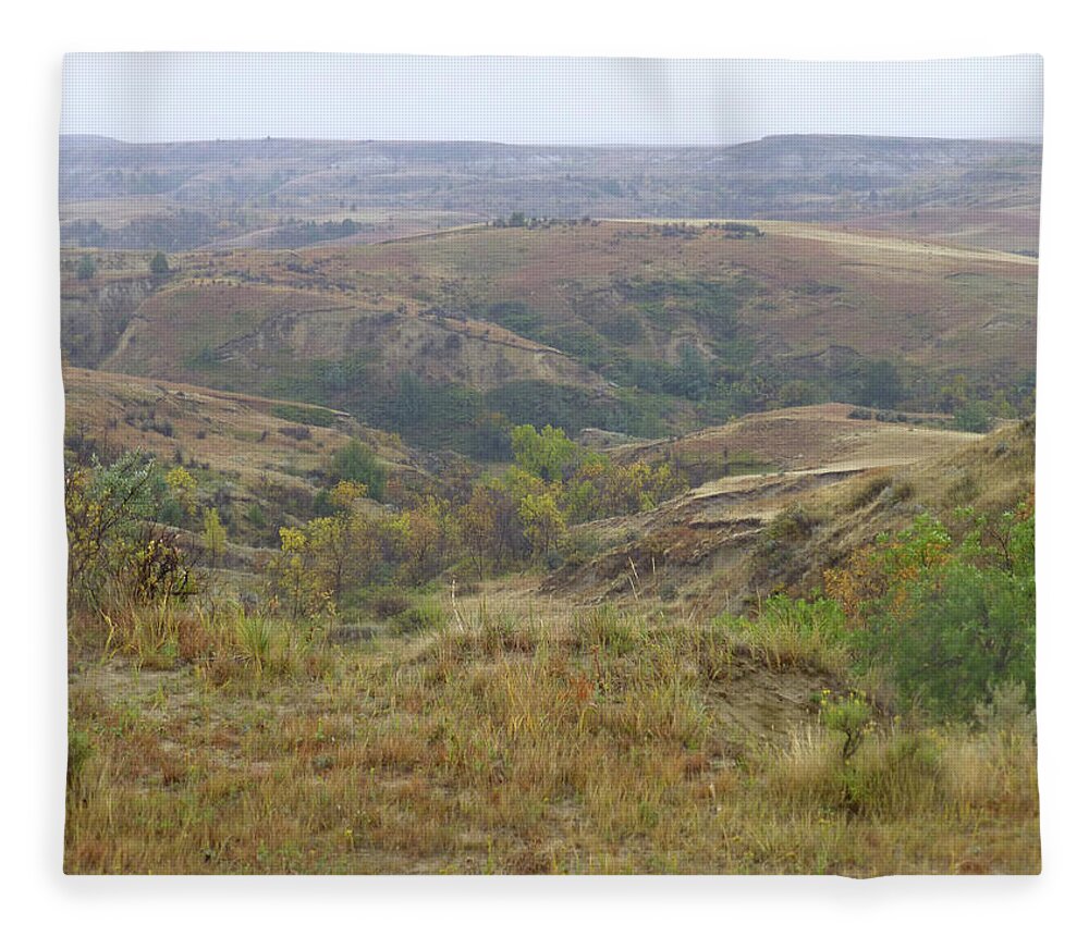 North Dakota Fleece Blanket featuring the photograph Slope County in the Rain by Cris Fulton