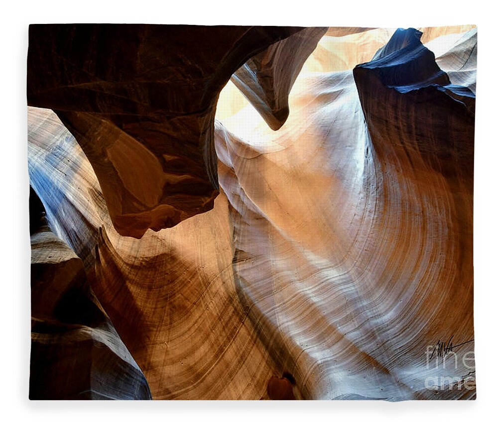 Arizona Fleece Blanket featuring the photograph Slot Canyon Light 3 - Antelope Canyon Series by Mark Valentine