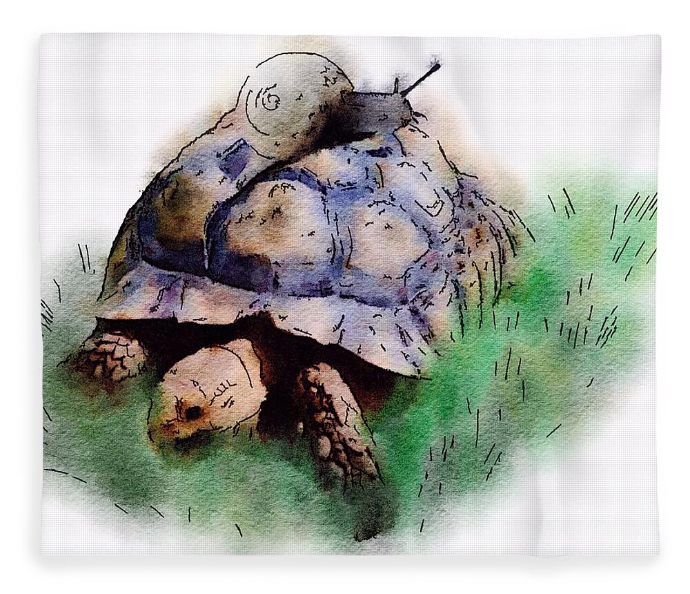 slow Down You Will Kill Us Both Fleece Blanket featuring the painting Slow Down You Will Kill Us Both by Mark Taylor
