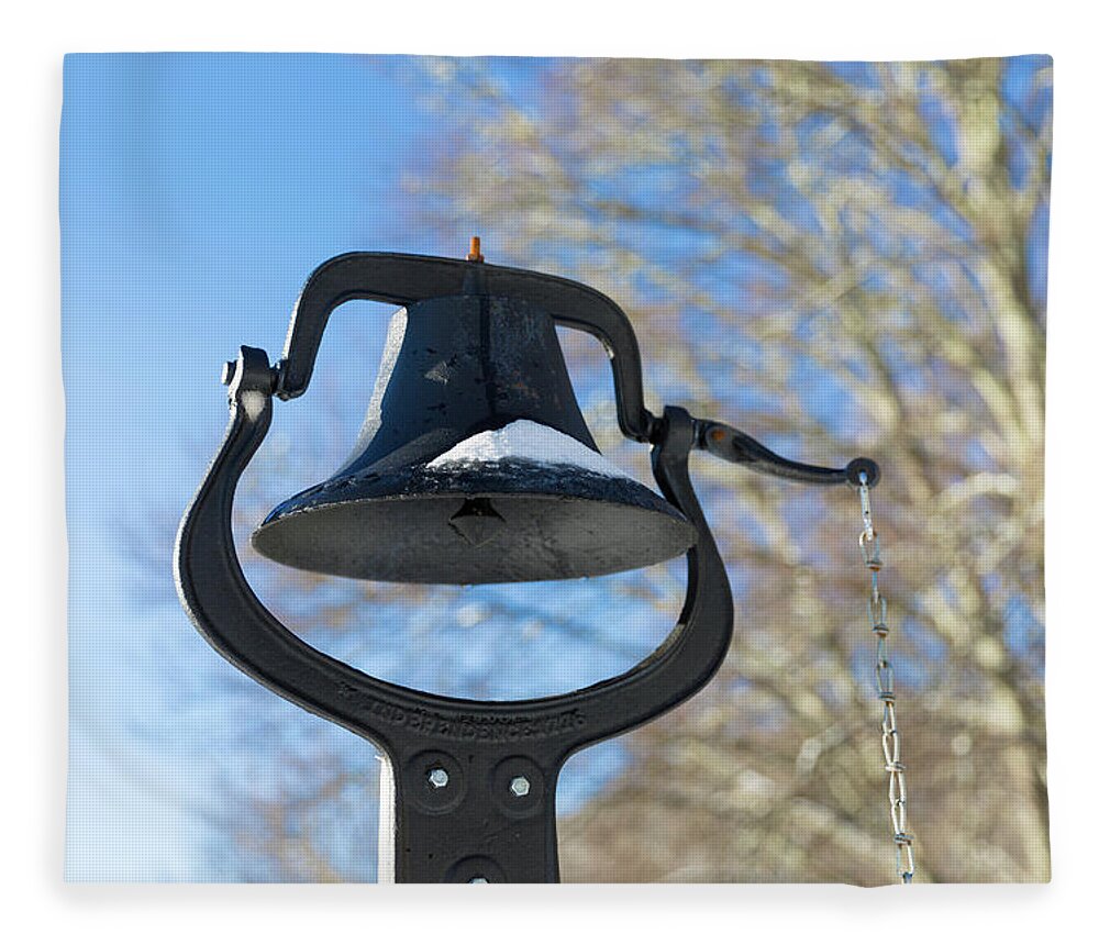 Bell Fleece Blanket featuring the photograph Snow Covered Bell by D K Wall