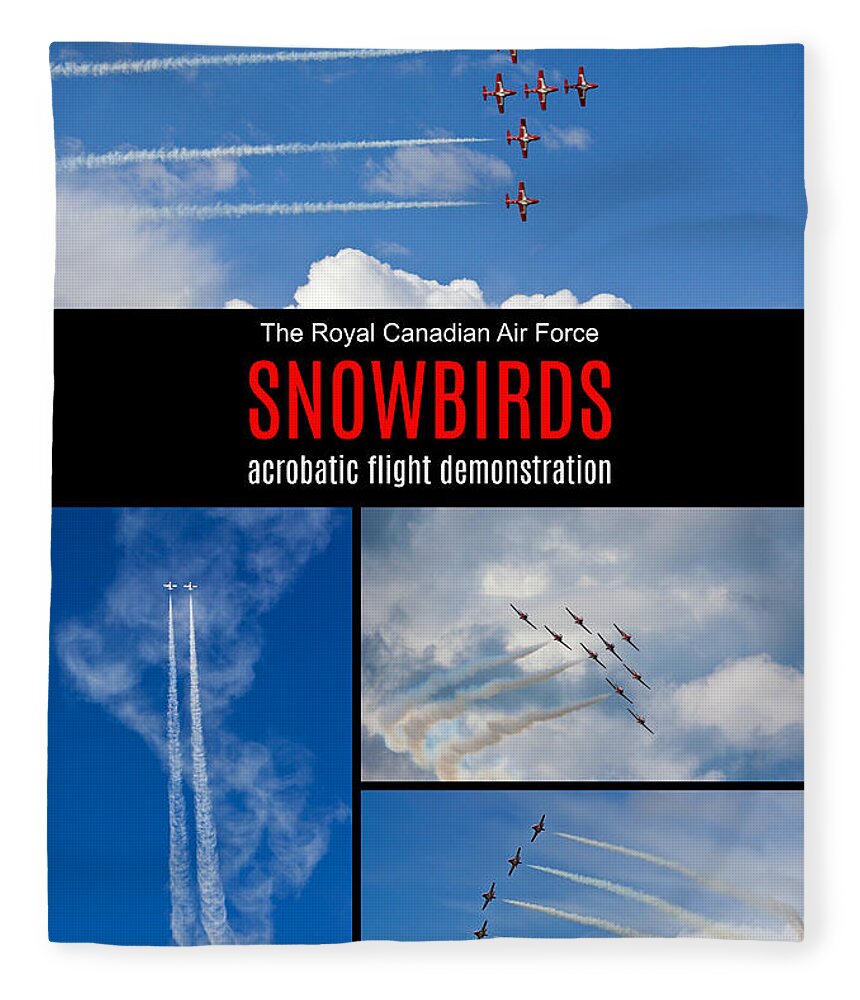 Snowbirds Fleece Blanket featuring the photograph Snowbirds Collage 2 by Tatiana Travelways