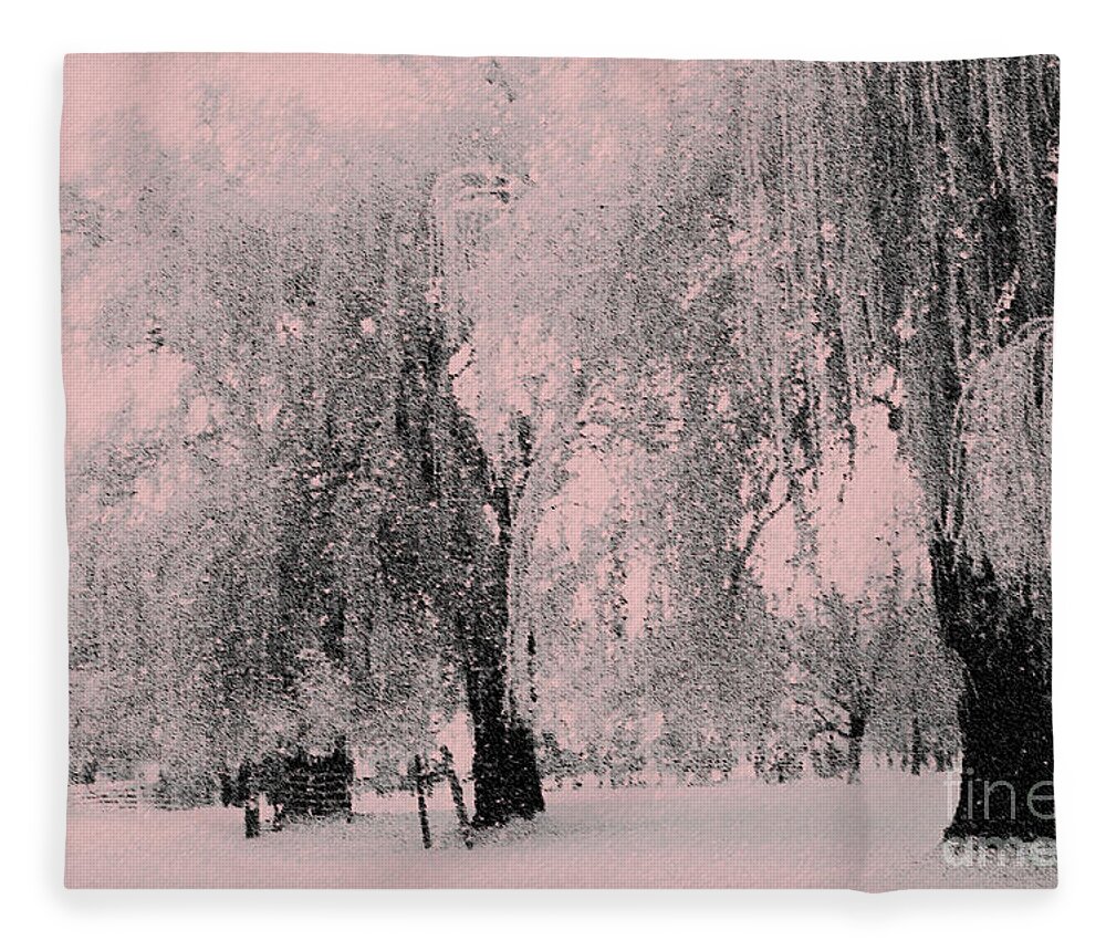 Snowy Sunday Fleece Blanket featuring the photograph Snowing again by Julie Lueders 
