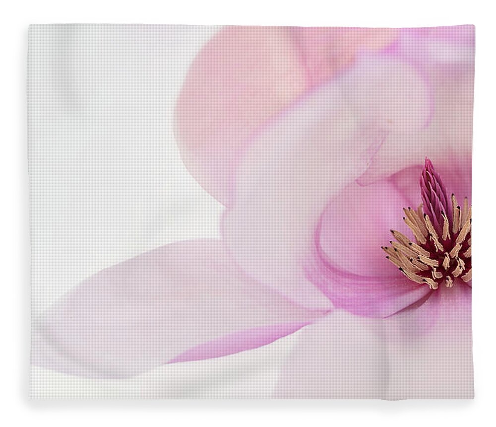 Japanese Magnolia Fleece Blanket featuring the photograph Soft Nest by Mary Jo Allen