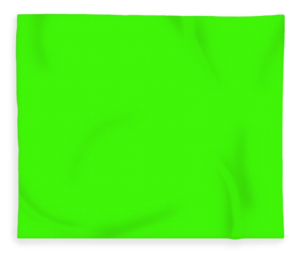 Solid Colors Fleece Blanket featuring the digital art Solid Fluo Green Color by Garaga Designs