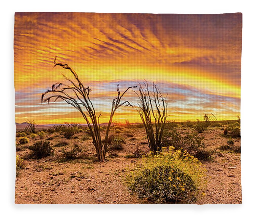 Anza-borrego Desert Fleece Blanket featuring the photograph Somewhere Over by Peter Tellone