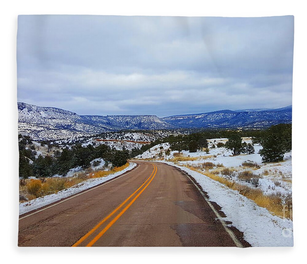 Southwest Landscape Fleece Blanket featuring the photograph Southwestern winter by Robert WK Clark